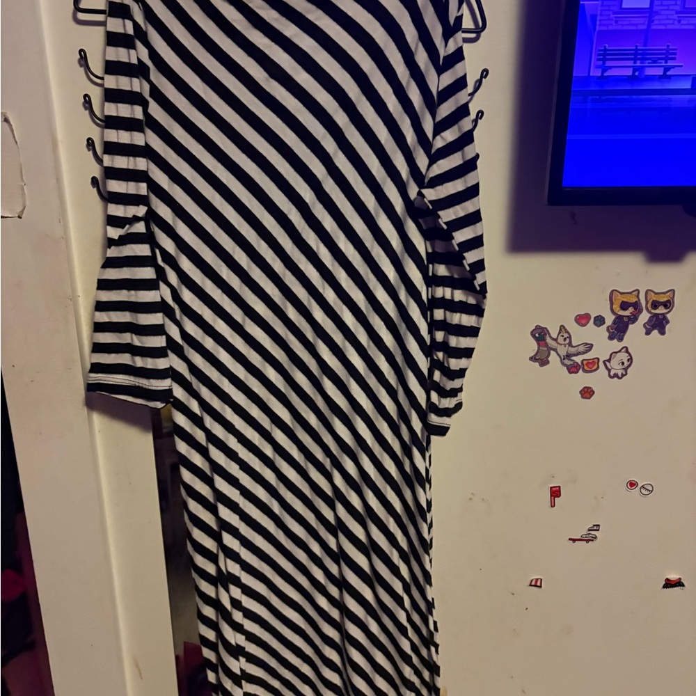 Happening in the Present Black and White Striped Top